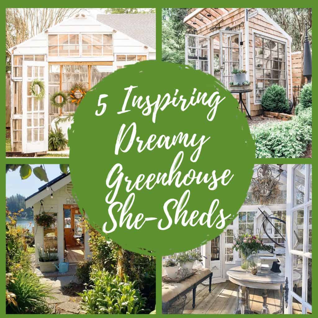 Dream Greenhouse Ideas and She Shed Ideas to build your own garden room.  