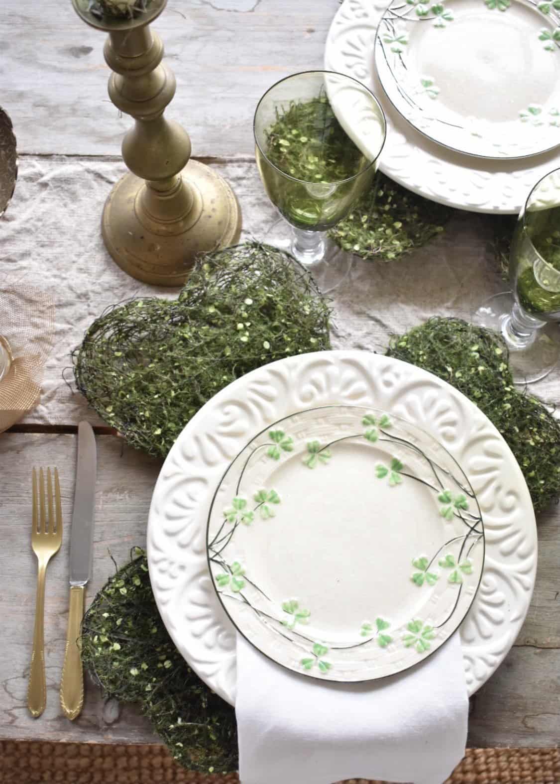 How to Style a Simple Botanical Saint Patty's Day Tablescape