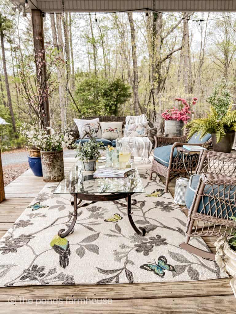 The Best Outdoor Area Rugs For Your Outdoor Living Areas  Front porch  decorating, Porch decorating, House with porch
