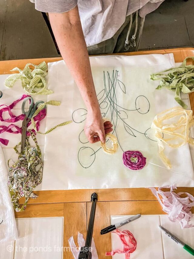 Make A Spring Pillow With Scrap Fabric: NO SEW