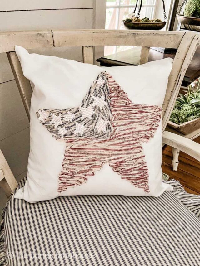 DIY Patriotic Pillow Cover With Scrap Fabric