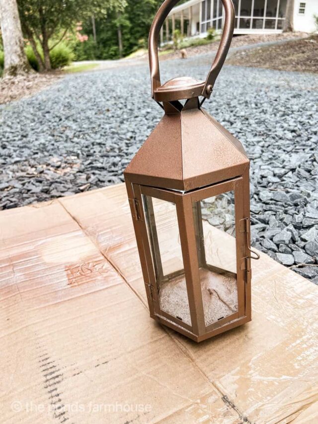 DIY Spray Painted Lantern to be used in home decorating decor.