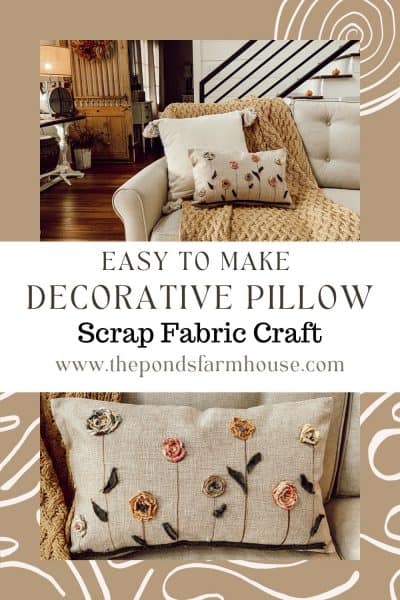 Easy to make decorative pillows made with scrap fabric - no sew.