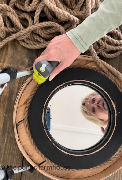 How To Make A DIY Nautical Mirror With Rope The Ponds Farmhouse   Nautical Mirror With Rope 9 521x768 