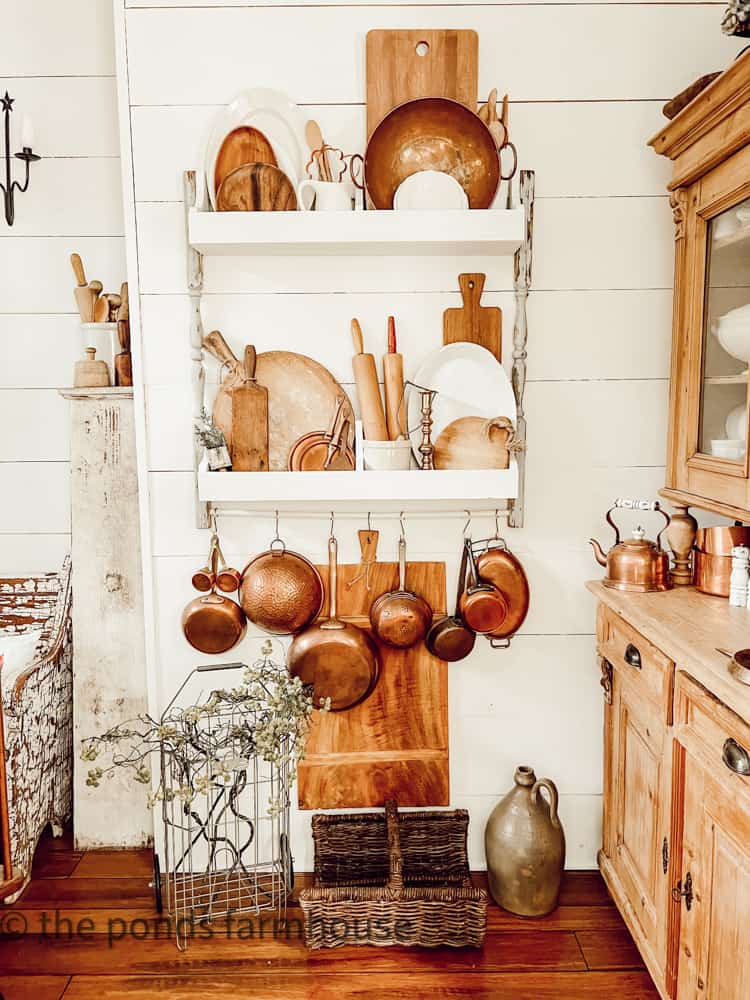 Vintage Country Kitchen Copper Pot & Pan Set- 2 Pieces