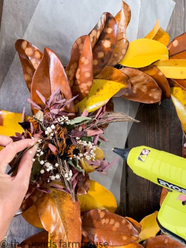 How To Preserve Leaves for a Fall Magnolia Wreath