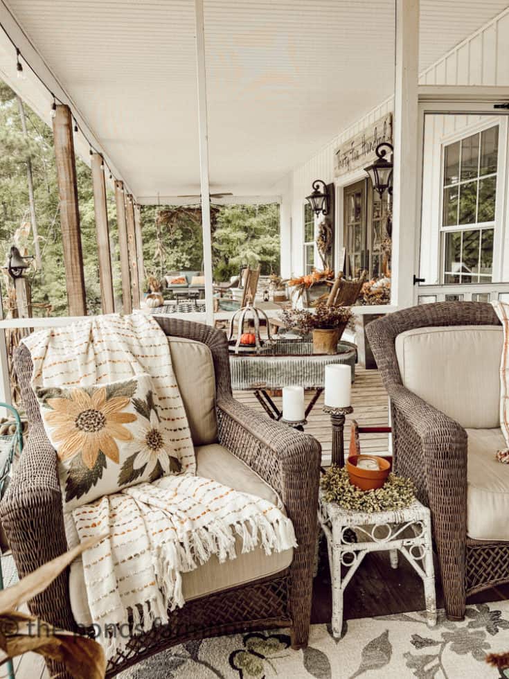 How To Decorate a Screened-In Porch for Fall Entertaining