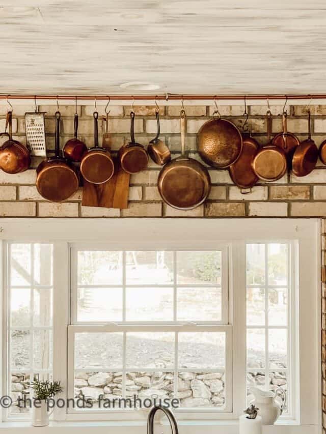 How To Make A Copper Pot Hanging Rack For Farmhouse Kitchen