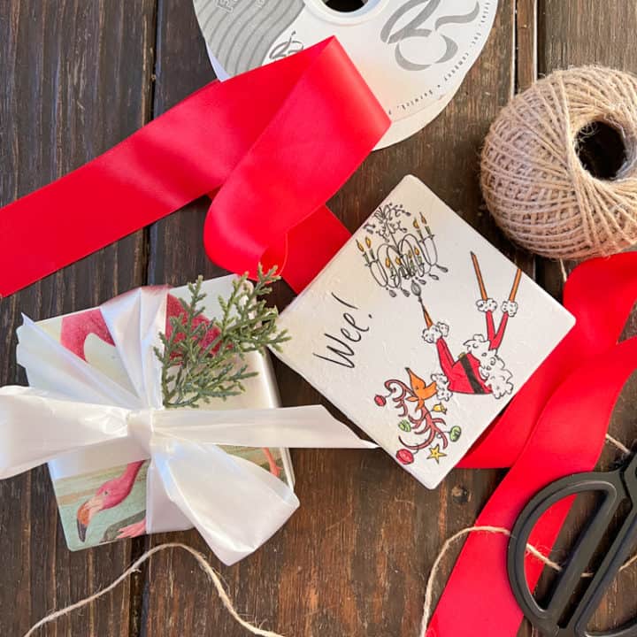 Easy DIY Gift Ideas for Christmas for Napkin Decoupage Coasters