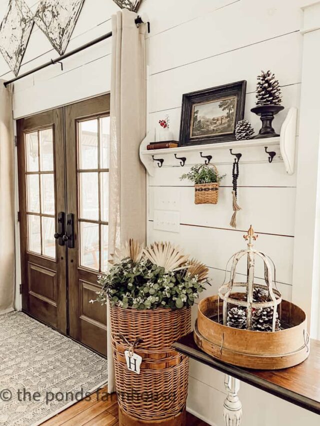 Winter Farmhouse Entry  Budget Decorating Ideas