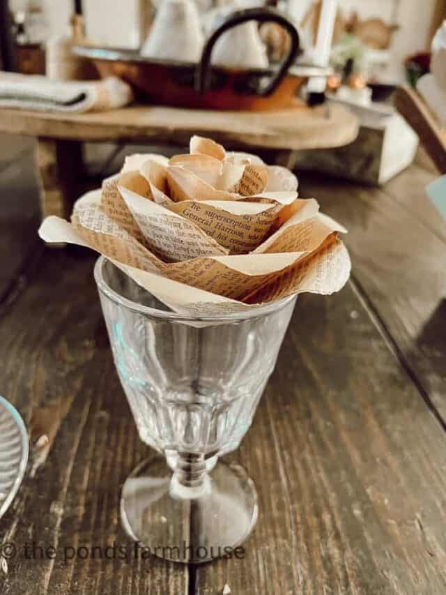 DIY Paper Flowers With Vintage Book Pages