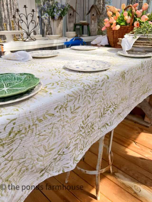 Easy Painted Tablecloth Tutorial