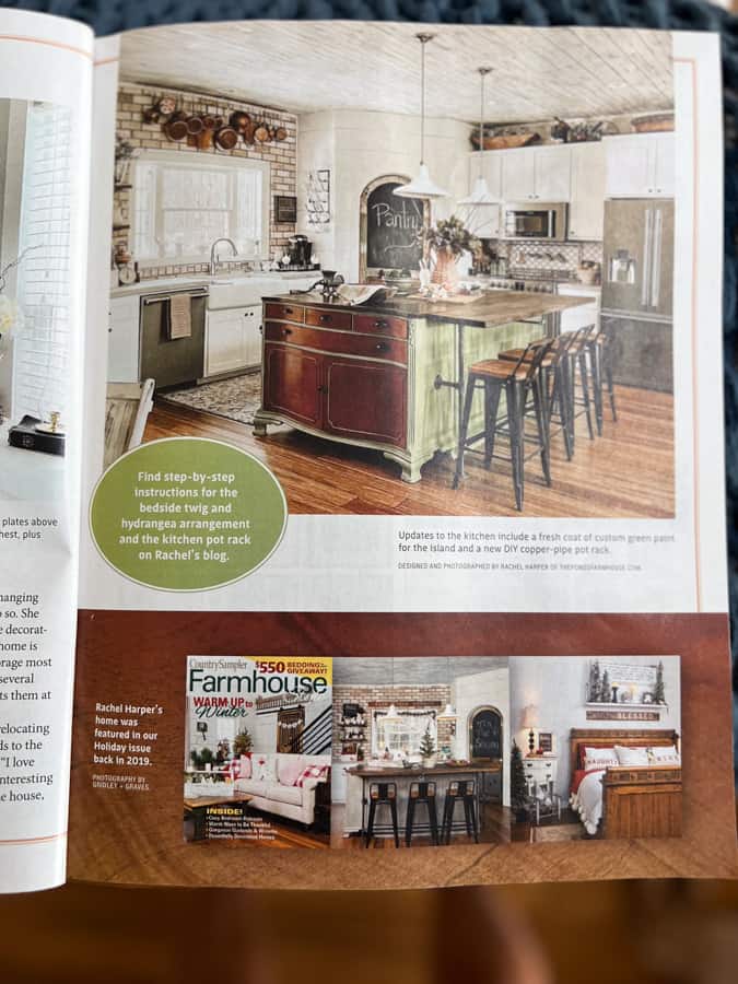 the Ponds Farmhouse featured in Country Sampler Farmhouse Style Magazine for Fall 2023
