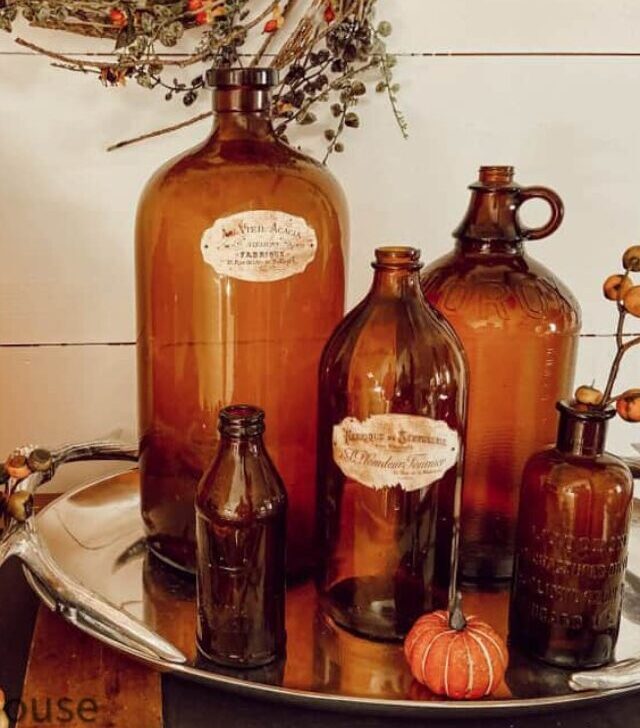 cropped-Old-Amber-Bottles-on-silver-tray-with-fall-stems-Vintage-DIY-Bottle-Labels.jpeg