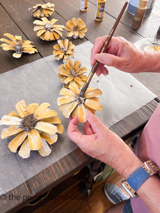 Easy DIY Pinecone Sunflower Centerpiece