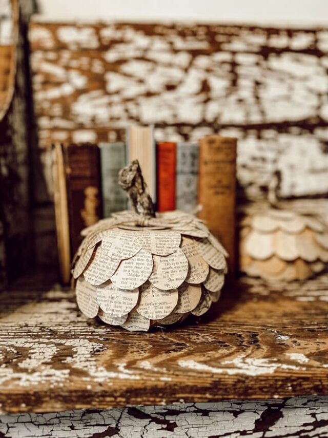 DIY Dollar Tree Pumpkin: Old Book Page Craft