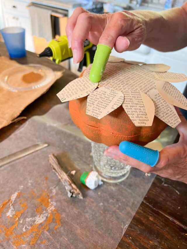 Fall DIY Pumpkin Craft with Old Books