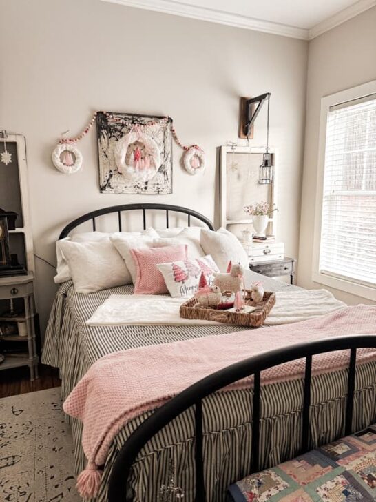 Pink Christmas Bedroom Wonderland With Budget Decorations