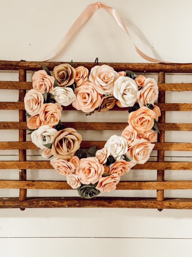 DIY Paper Roses Valentines Wreath Dollar Tree