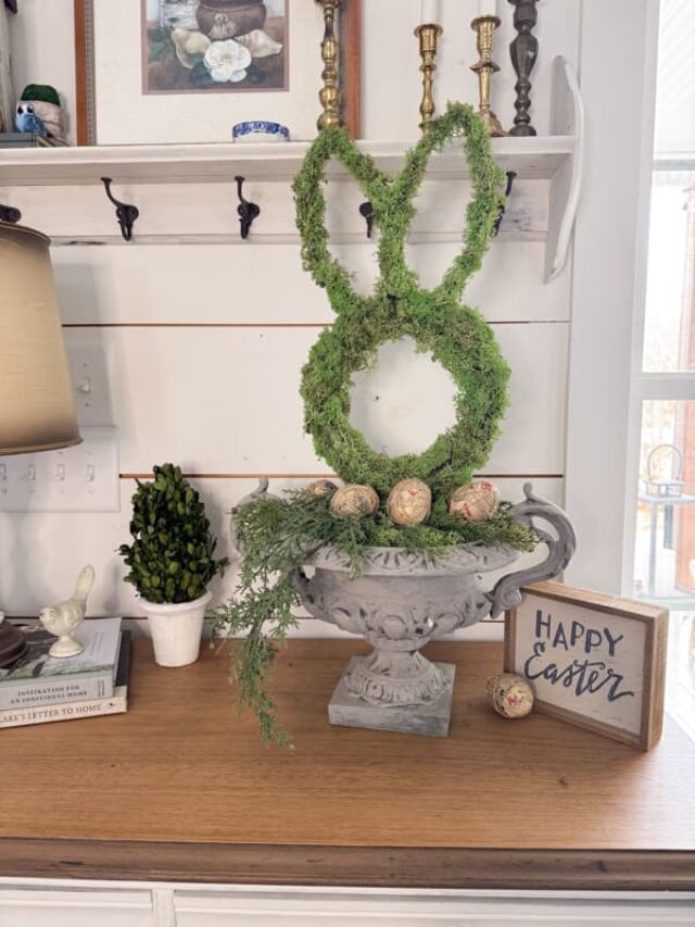 DIY Easter Bunny Topiary: Dollar Tree Craft