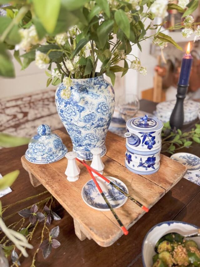 Blue & White Chinoiserie Table: Creative DIY Ideas