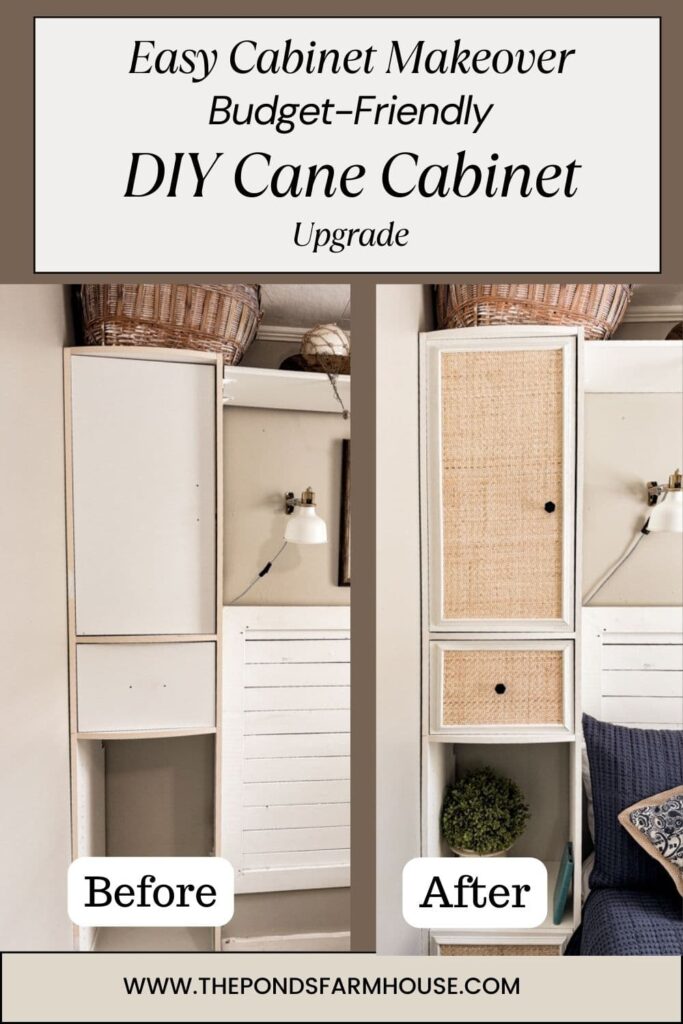 Easy Cabinet Makeover with Budger-friendly DIY Cane Cabinet upgrade