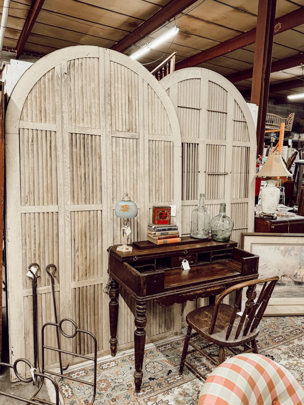 Vintage arched shutters at Legacy Salvage