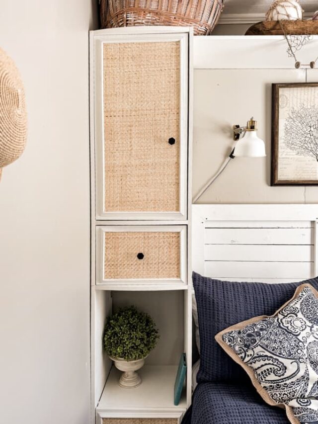 Easy Cabinet Makeover with Rattan Cane Webbing