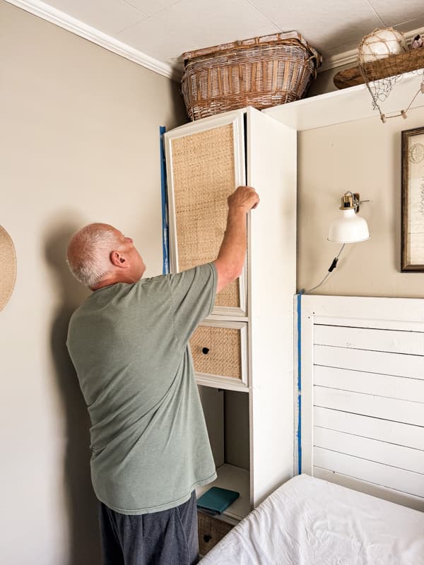 Reinstall the cane cabinet doors