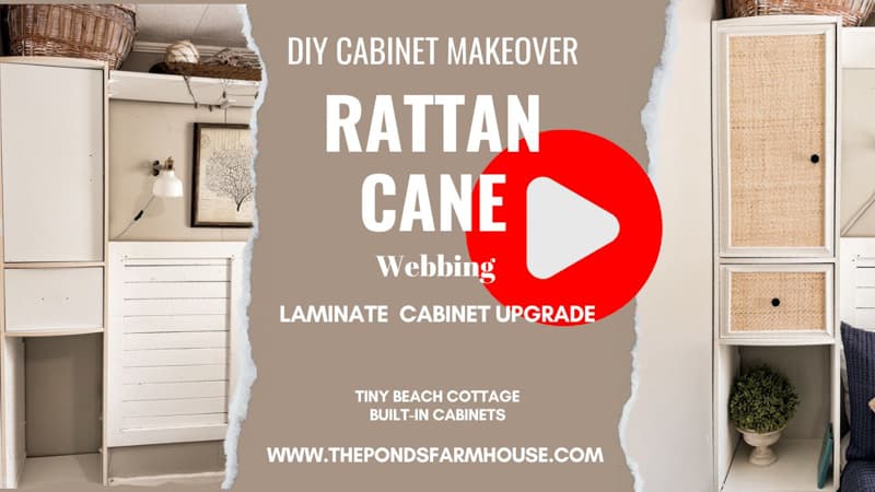 rattan cane webbing cabinet makeover video