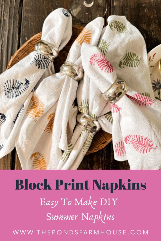 DIY Block Print Napkins easy tutorial.