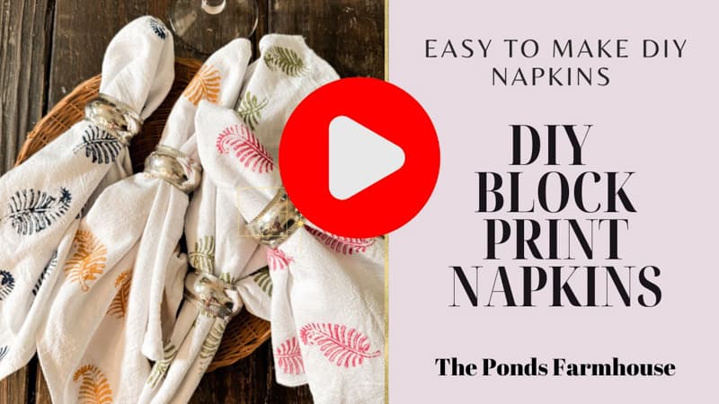 Video tutorial for DIY Block Print Napkins