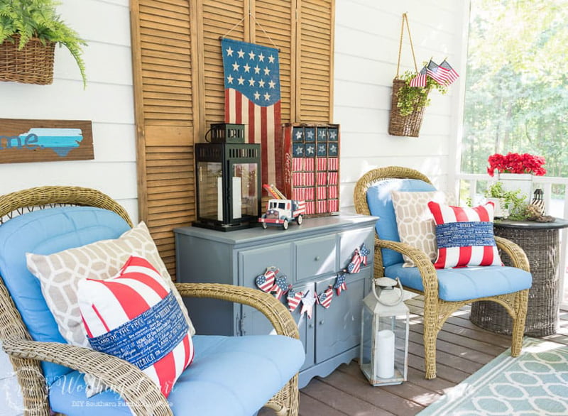 Pinterest Challenge Patriotic porch inspiration. 