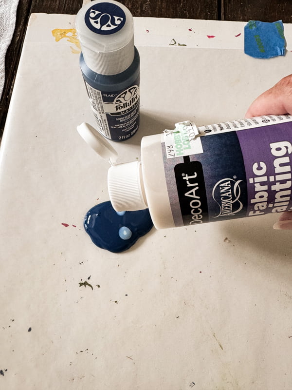 Mix craft paint with fabric medium