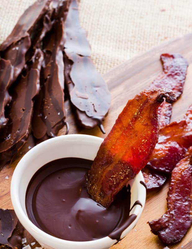 Candied Bacon Dipped in Chocolate