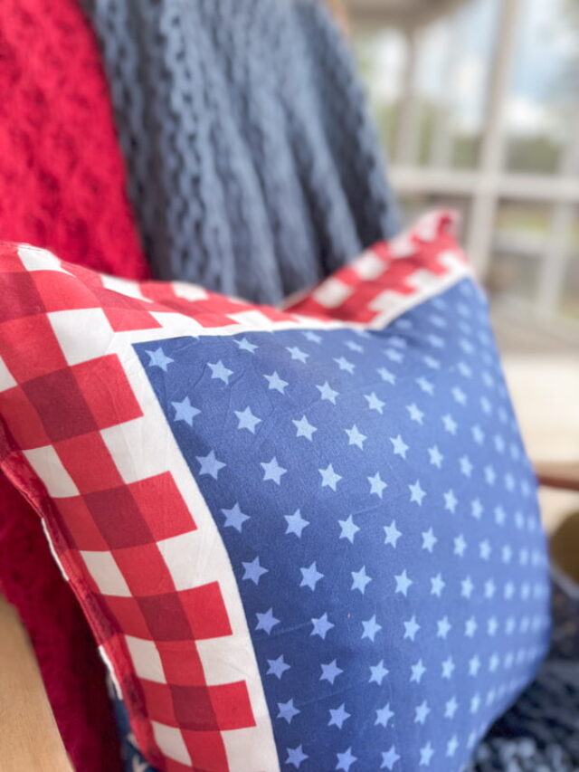 Easy $3.00 DIY Patriotic Dollar Tree Pillow Cover: No-Sew Craft