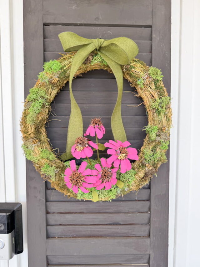 DIY Pinecone Purple Coneflower Summer Wreath