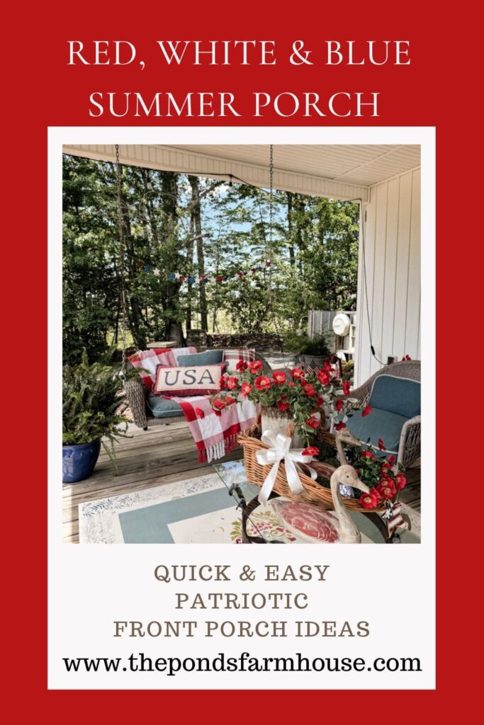 red white and blue summer porch ideas with quick and easy DIY projects and decorating ideas.