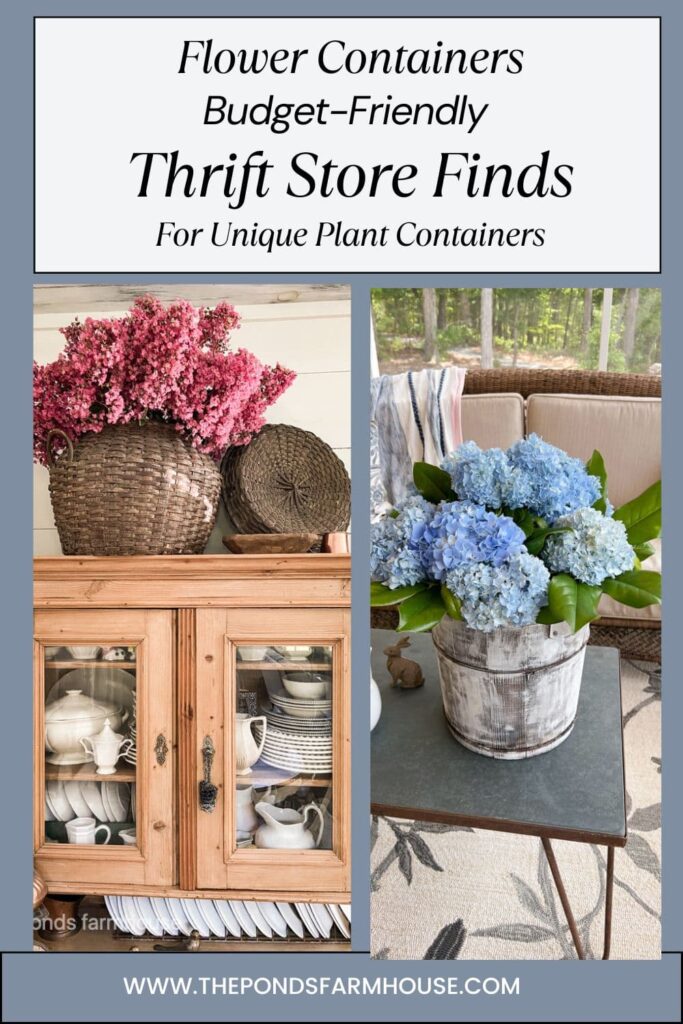 Unique Budget-Friendly Thrift Store Finds For Unique Plant and flower containers.  