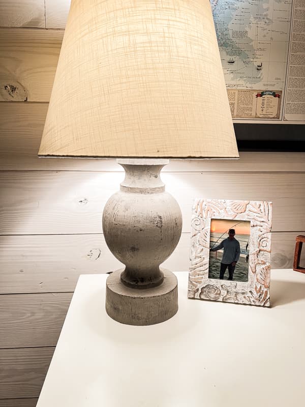 DIY coastal lamp makeover with easy 3 step paint techniques.  