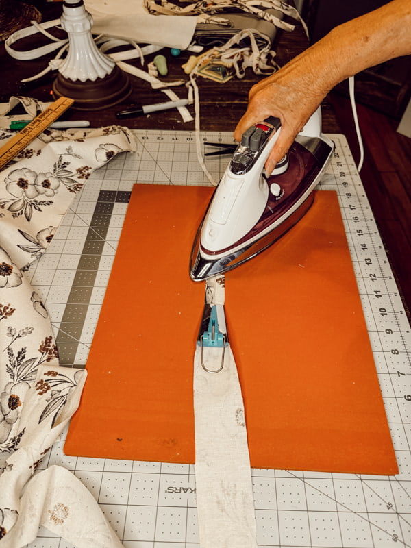 Press fabric to make the trim pieces 