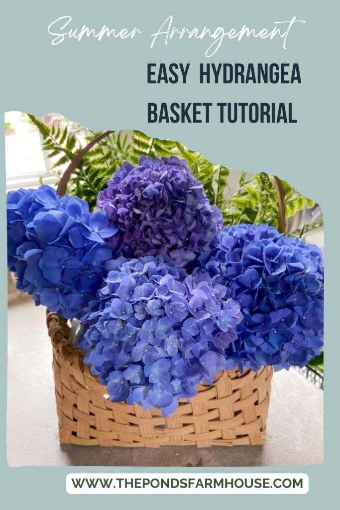 Summer Flower Arrangement Easy Hydrangea Basket Tutorial.  