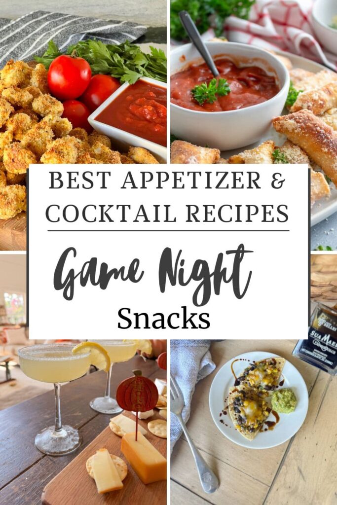 Game Night snack recipes. Chicken nuggets, egg rolls, beverages 