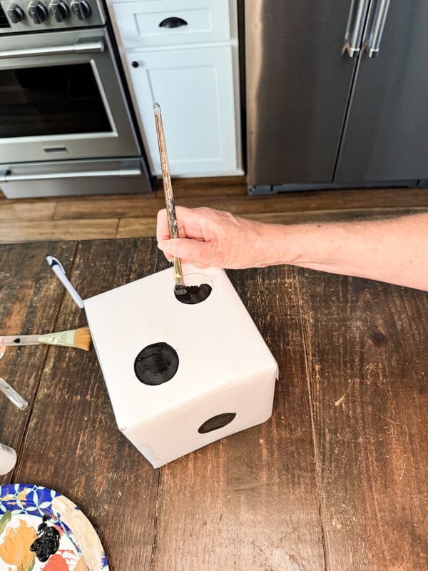 DIY Dice for game night centerpiece. 