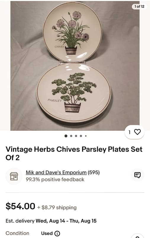 Google App found an exact match to the botanical plates found at a thrift store.  