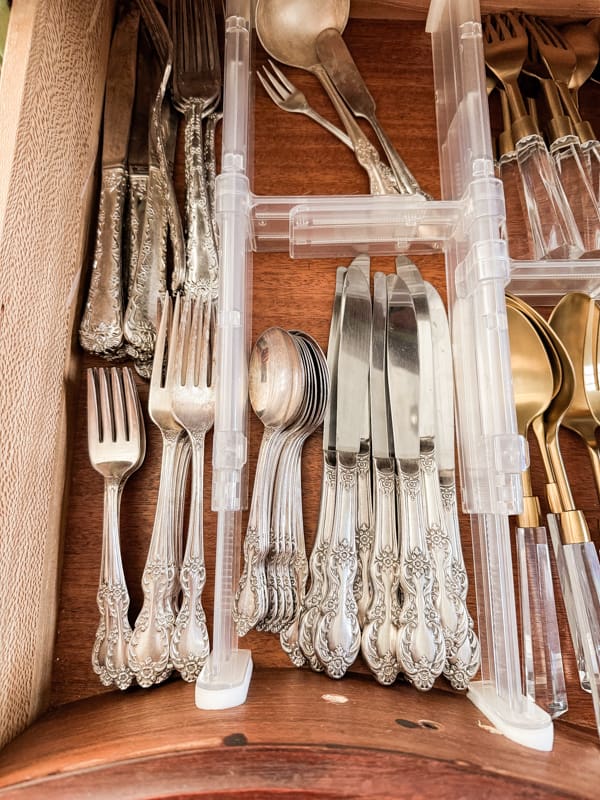 Add dividers to drawers for silverware and napkin rings.