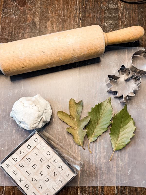 Supplies for DIY Cheese Markers Inspired by Anthropologie's Foliage Cheese Markers.