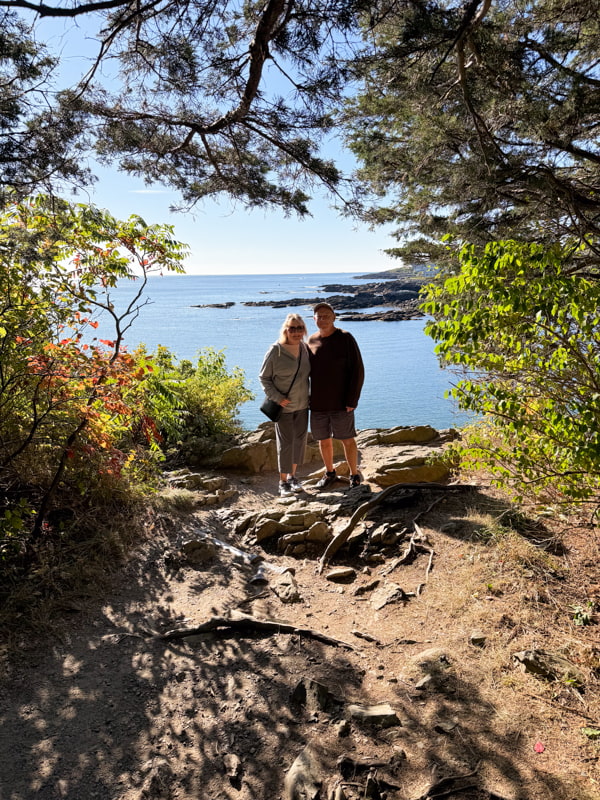 Brad and Rachel on Marginal Way in Ogunquit Maine