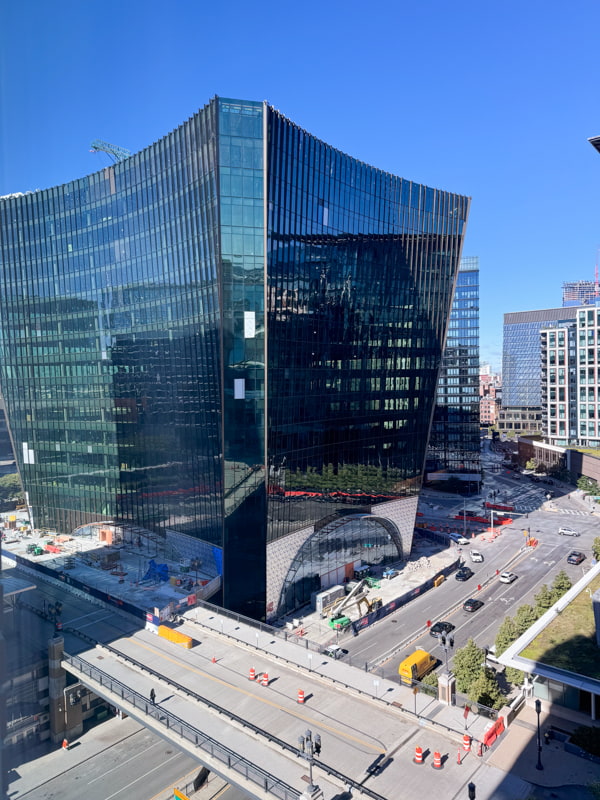 View from room at Seaport Hotel in Boston, MA