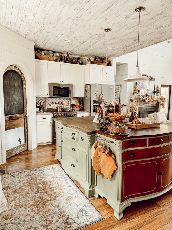 Fall Farmhouse Kitchen Home Tour 2024 - Budget-friendly Fall Decorating tips for a Farmhouse Kitchen.